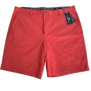 NWT Vineyard Vines Breaker Shorts Men 38 Jetty Red 9" Stretch Chino Preppy Yacht